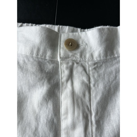 New Men's White Linen Shorts For 48 Waist Caribbean Elastic 10" Inseam - Picture 3 of 14